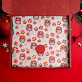 Papel De Seda Holly Jolly Santa Vibes Pink Retro Holiday