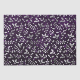 Papel De Seda Holly Natalino com Bokeh Roxo e Folha de Prata