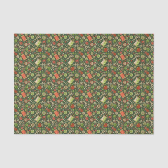 Papel De Seda Home Hobby Sewing DIY Paper Collage Patterno Verde (Frente )