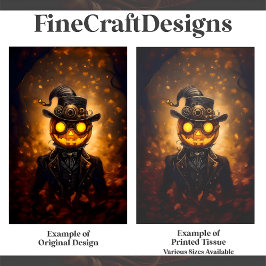 Papel De Seda Homem de Abóbora de Halloween Steampunk Divertido 