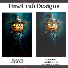 Papel De Seda Homem de Abóbora de Halloween Steampunk Divertido 