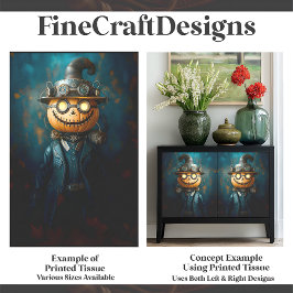 Papel De Seda Homem de Abóbora de Halloween Steampunk Divertido 