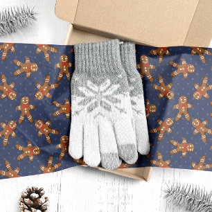 Papel De Seda Homem de Gengibre Azul Marinho Natal