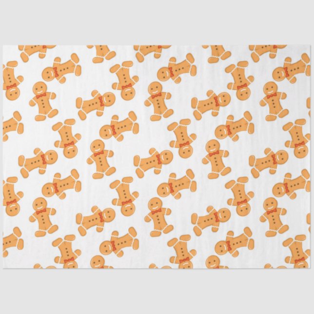 Papel De Seda Homem de pão-de-gengibre, branco (Frente )