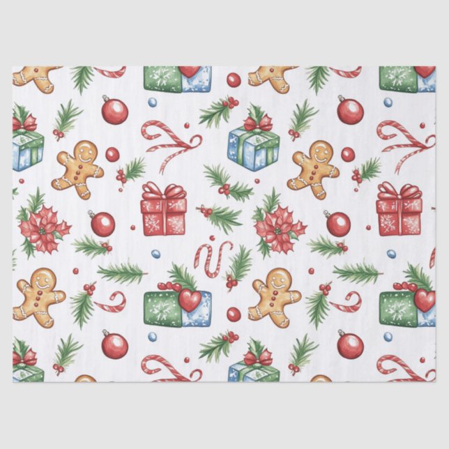 Papel De Seda Homem-pão de Natal bonito (Frente )