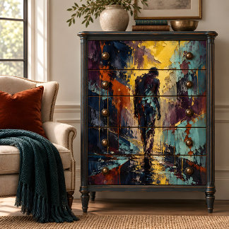 Papel De Seda Homem se afastando Decoupage Urbano Abstrato