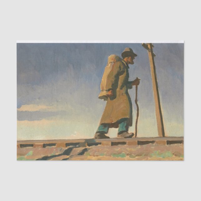 Papel De Seda Homem sem-teto por Maynard Dixon (Frente )