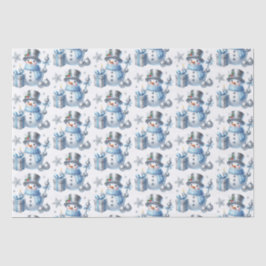 Papel De Seda Homens de Neve Prateados