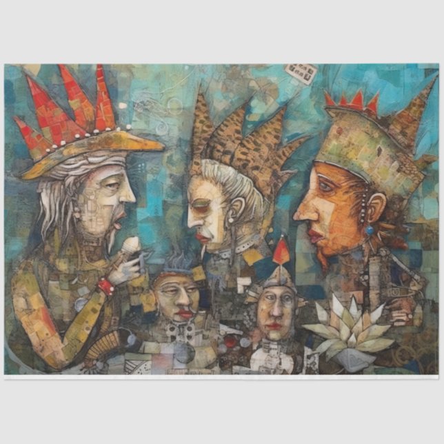 Papel De Seda Homens Estranhos Sob A Dissociação Da Colagem Do M (Frente )