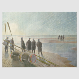 Papel De Seda Homens na Praia (Trabalho Perigoso em Baixo Lado)