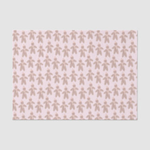 Papel De Seda Homenzinhos de gengibre rosa fofos de inverno
