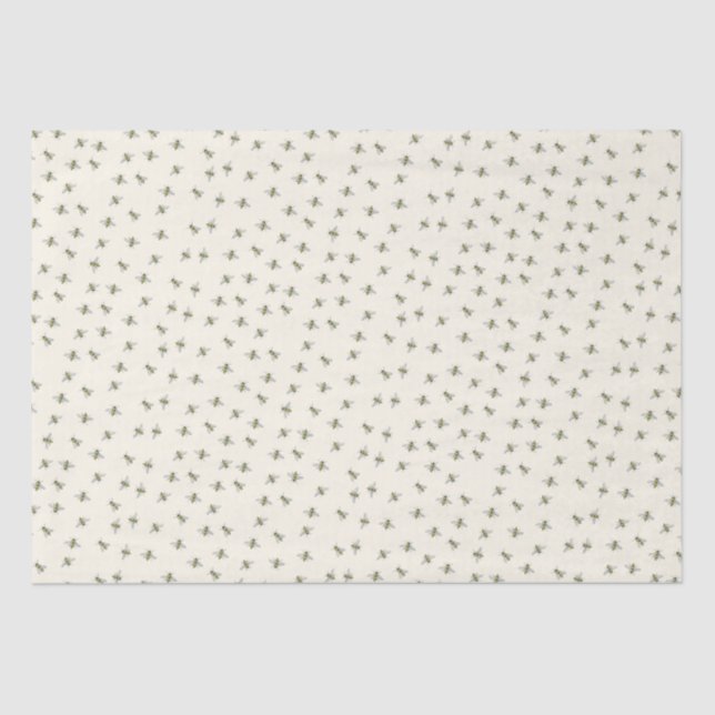 Papel De Seda Honeybee in Flight Ivory Tissue Paper (Frente )