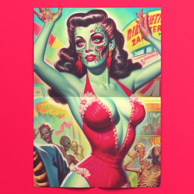 Papel De Seda Horror Zombie Pinup (Criador carregado)