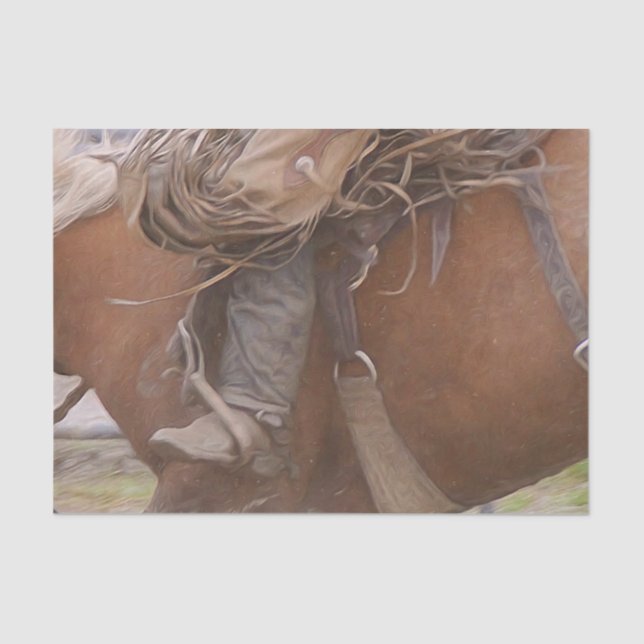 Papel De Seda Horse Brown Western Rodeo Cowboy  (Frente )