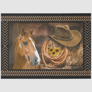 Papel De Seda Horse Cowboy Hat Lasso Fogueiros Ocidentais