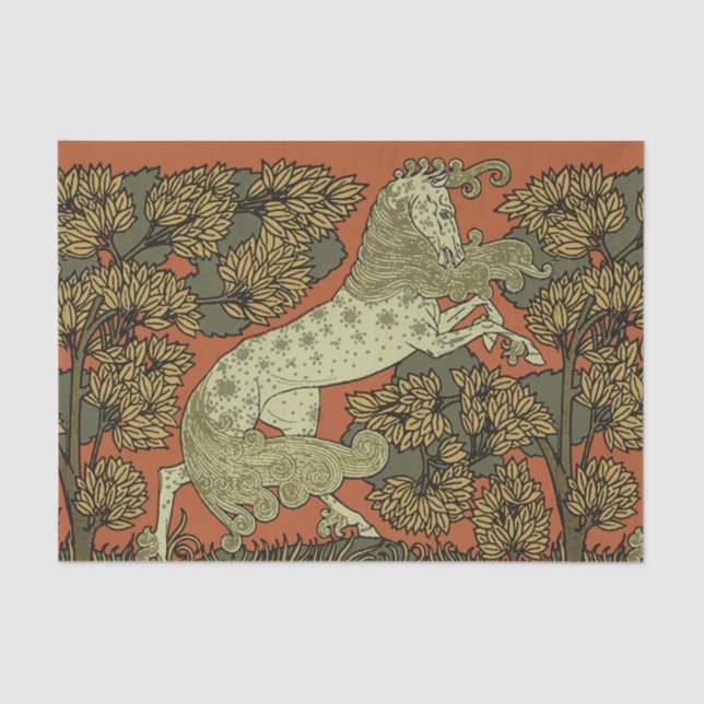 Papel De Seda Horse Medieval Arts Artesanatos Art Nouveau (Frente )