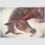 Papel De Seda Horse Winter Christmas Watercolor<br><div class="desc">Horse Winter Christmas Watercolor</div>