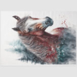 Papel De Seda Horse Winter Christmas Watercolor<br><div class="desc">Horse Winter Christmas Watercolor</div>