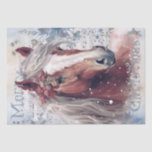 Papel De Seda Horse Winter Christmas Watercolor<br><div class="desc">Horse Winter Christmas Watercolor</div>
