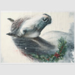 Papel De Seda Horse Winter Christmas Watercolor<br><div class="desc">Horse Winter Christmas Watercolor</div>