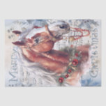 Papel De Seda Horse Winter Christmas Watercolor<br><div class="desc">Horse Winter Christmas Watercolor</div>