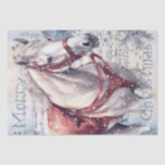 Papel De Seda Horse Winter Christmas Watercolor<br><div class="desc">Horse Winter Christmas Watercolor</div>