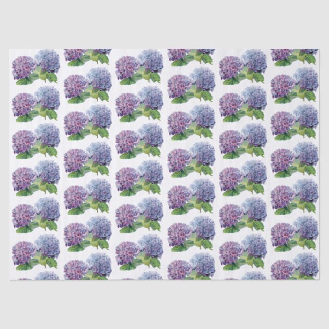 Papel De Seda Hortênsias Azuis (Frente )