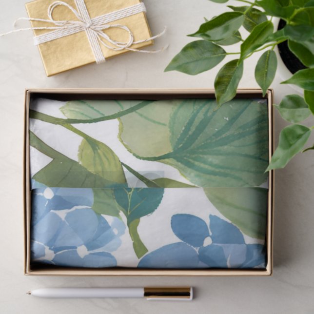 Papel De Seda Hortênsias Azuis | Belo Jardim Floral (Presente)