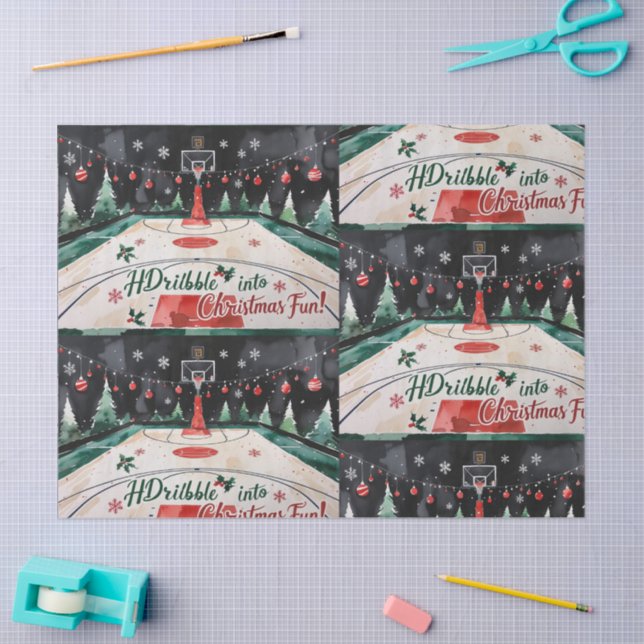 Papel De Seda Horto de Natal de basquete (Arte )