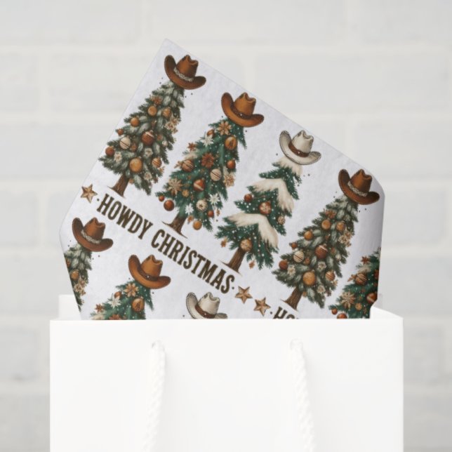 Papel De Seda Howdy Christmas (Sacola de presentes)