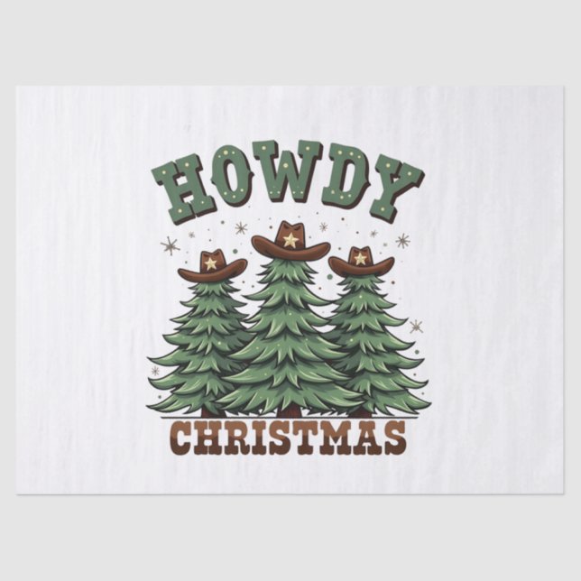 Papel De Seda Howdy Christmas Cactus Western Xmas (Frente )