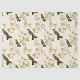 Papel De Seda Hummingbird e Folhas na Descoberta de Marfim