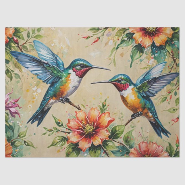 Papel De Seda Hummingbird Floral (Frente )