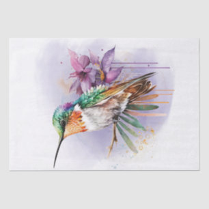 Papel De Seda Hummingbird Floral Watercolor