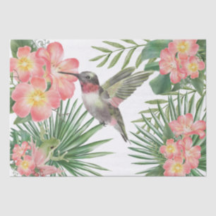 Papel De Seda Hummingbird Floral Watercolor
