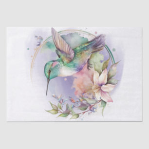 Papel De Seda Hummingbird Floral Watercolor