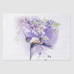 Papel De Seda Hummingbird Floral Watercolor
