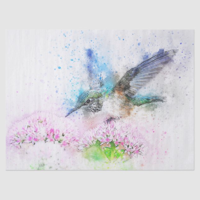 Papel De Seda Hummingbird Watercolor (Frente )