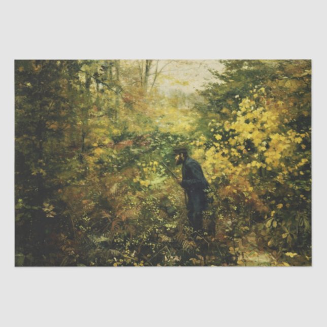 Papel De Seda Hunter in the Forest (por H.A. Brendekilde) (Frente )