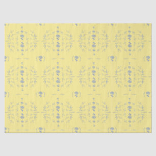 Papel De Seda Hydrangea Block Yellow and Blue Patternos
