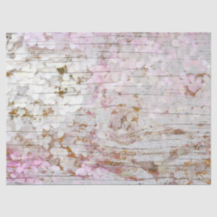 Papel De Seda Hydrangea Cinza Cor-de-rosa-Floral Branca Vintagem