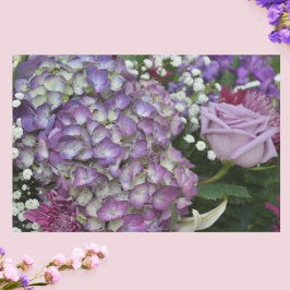 Papel De Seda Hydrangea Rosa Botânica Lilac Roxo Floral