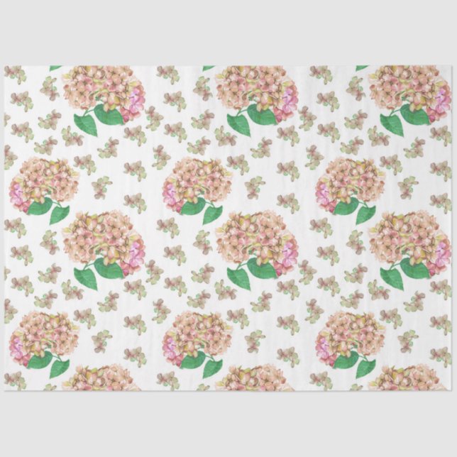 Papel De Seda Hydrangea Watercolor Series Design 1 (Frente )