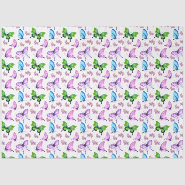 Papel De Seda Hydrangea Watercolor Series Design 5 (Frente )