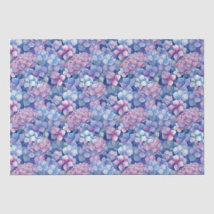Papel De Seda Hydrangeas Azuis Rosa Floral em Bloom