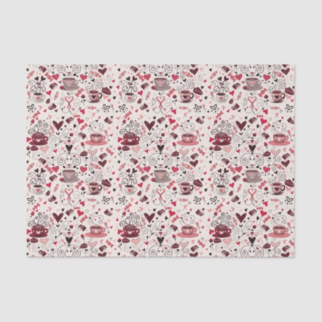 Papel De Seda I Heart Coffee (Frente )