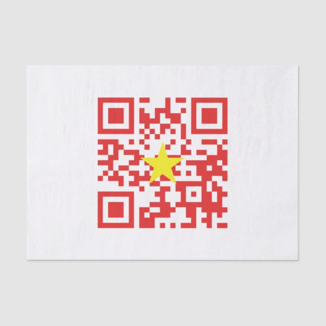 Papel De Seda I Love Vietnam (Tôi Yêu Viet Nam) Flag QR Code (Frente )