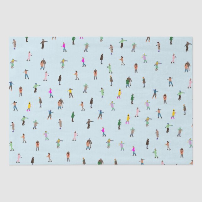 Papel De Seda Ice Skater No Lago │ Pista de gelo no Natal (Frente )