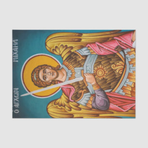 Papel De Seda Ícone Cristão Michael Archangel Ortodox