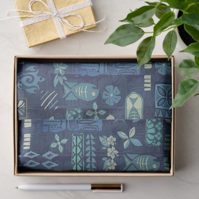 Papel De Seda Ícones de Tiki Retro Havaiano (Presente)